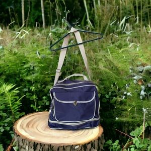 Vintage Overnight Bag, Weekend Duffle, Airplane Carry-On Purple